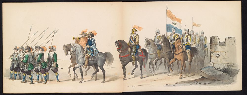 Maskerade van de Leidse studenten, 1850 (plaat 13) (1850) by Carel Christiaan Antony Last, Jan Karel Jacob de Jonge, P…