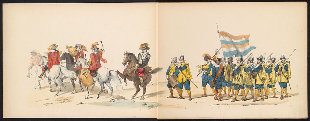 Maskerade van de Leidse studenten, 1850 (plaat 1) (1850) by Carel Christiaan Antony Last, Jan Karel Jacob de Jonge, P…