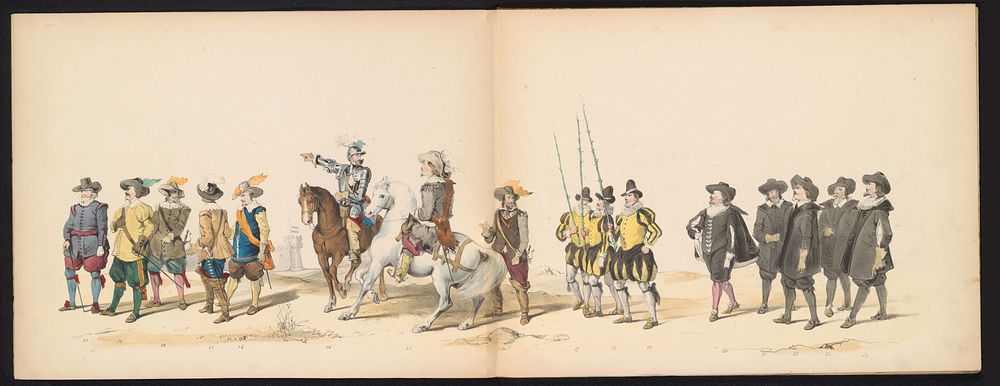 Maskerade van de Leidse studenten, 1850 (plaat 2) (1850) by Carel Christiaan Antony Last, Jan Karel Jacob de Jonge, P…