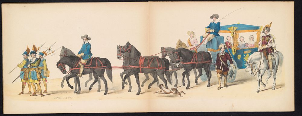 Maskerade van de Leidse studenten, 1850 (plaat 8) (1850) by Carel Christiaan Antony Last, Jan Karel Jacob de Jonge, P…