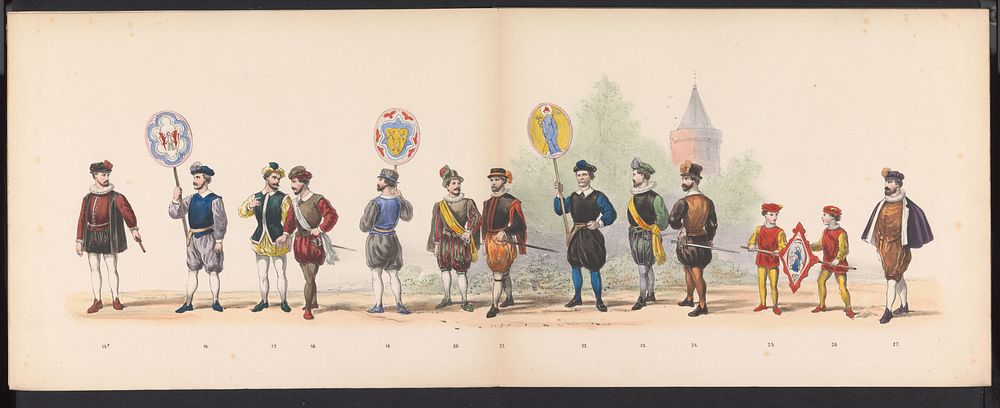 Maskerade van de Leidse studenten, 1870 (plaat 2) (1870) by Gerardus Johannes Bos, Pieter Willem Marinus Trap and J…