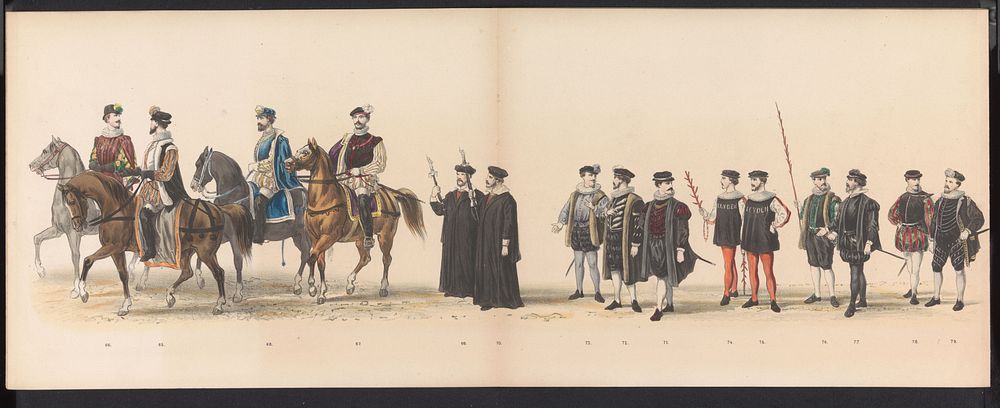 Maskerade van de Leidse studenten, 1870 (plaat 6) (1870) by Gerardus Johannes Bos, Pieter Willem Marinus Trap and J…