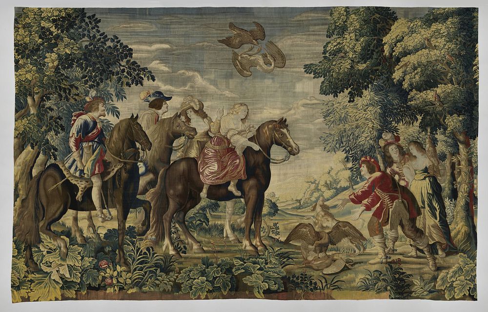 Valkenjacht (c. 1650) by Maximiliaan van der Gucht, Christiaen Gillisz van Couwenberg and Simon de Vlieger