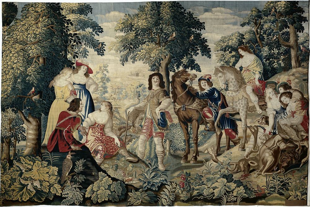 Rust in het bos (c. 1650) by Maximiliaan van der Gucht, Christiaen Gillisz van Couwenberg and Simon de Vlieger