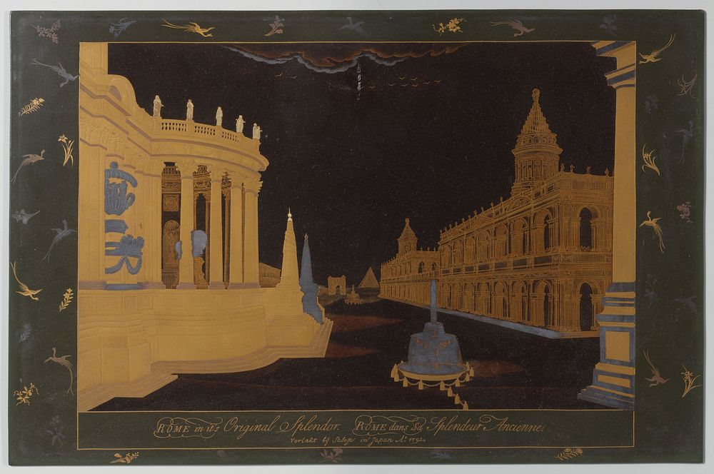 Paneel met lakwerkschildering op metalen ondergrond (1792) by Sasaya