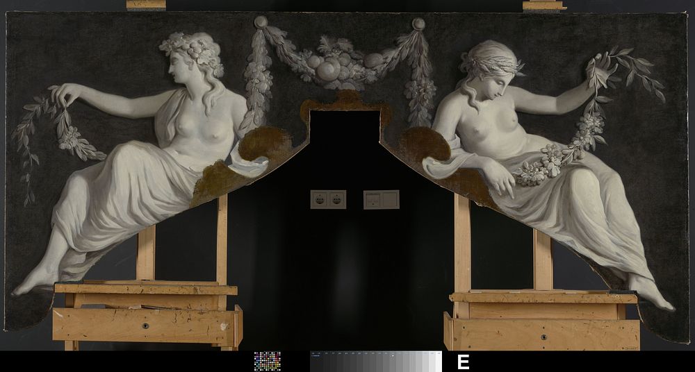 Overdoor with Representation of Two Reclining Women with Garlands (c. 1786) by Jurriaan Andriessen and anonymous
