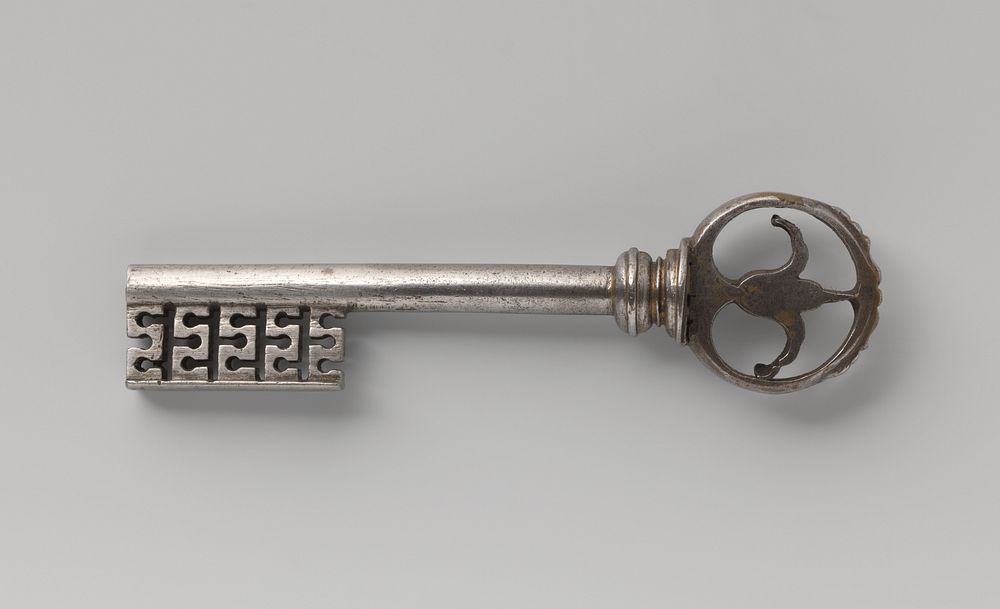 Sleutel, behorend bij kunstslot van ijzer (1600 - 1699) by anonymous