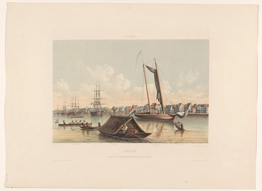 Waterkant en rede te Paramaribo (1860 - 1862) by jonkheer Jacob Eduard van Heemskerck van Beest, Gerard Voorduin…