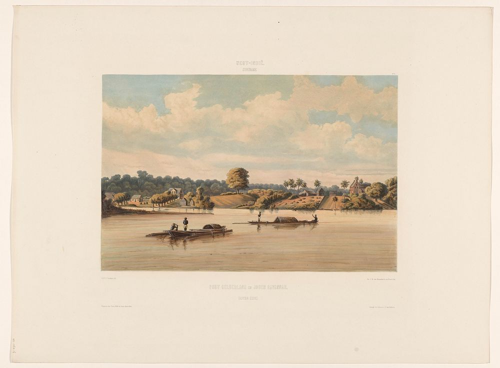 Post Gelderland en Joden Savannah (rivier zijde) (1860 - 1862) by jonkheer Jacob Eduard van Heemskerck van Beest, Gerard…