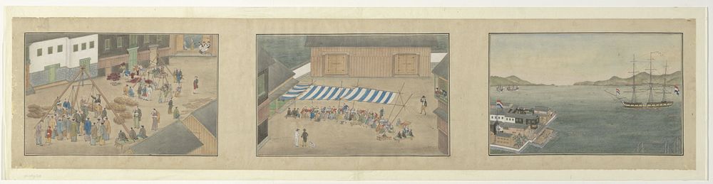 De Nederlandse handelsfactorij op Deshima (c. 1810) by Kawahara Keiga