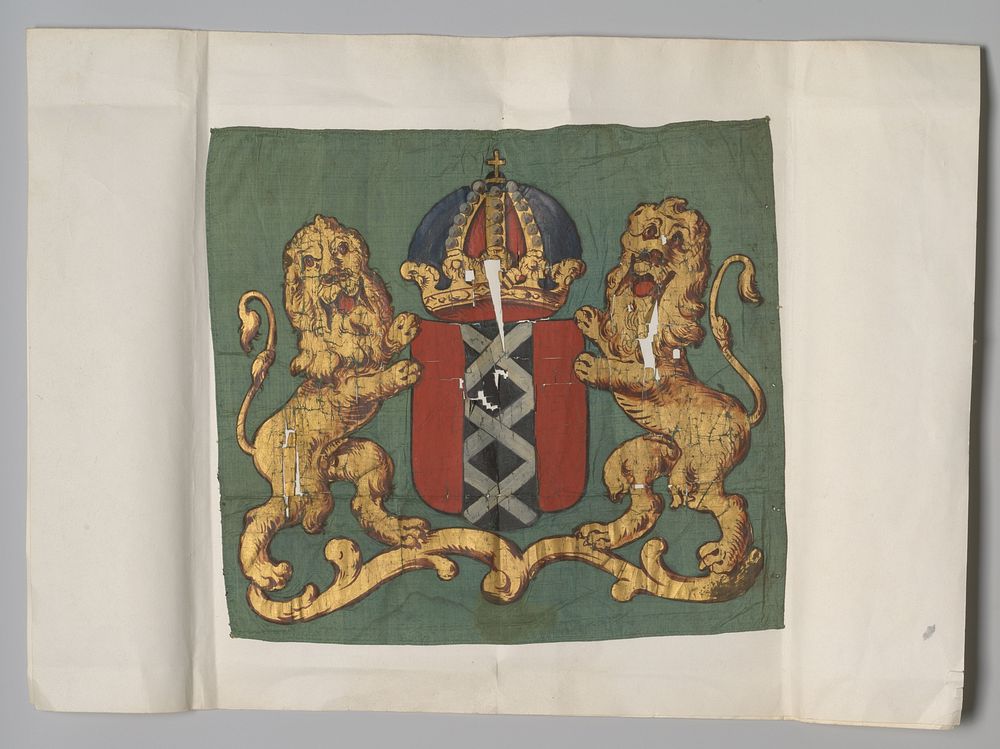 Wapen van Amsterdams schuttersvaandel van het groene regiment (1750 - 1795) by anonymous