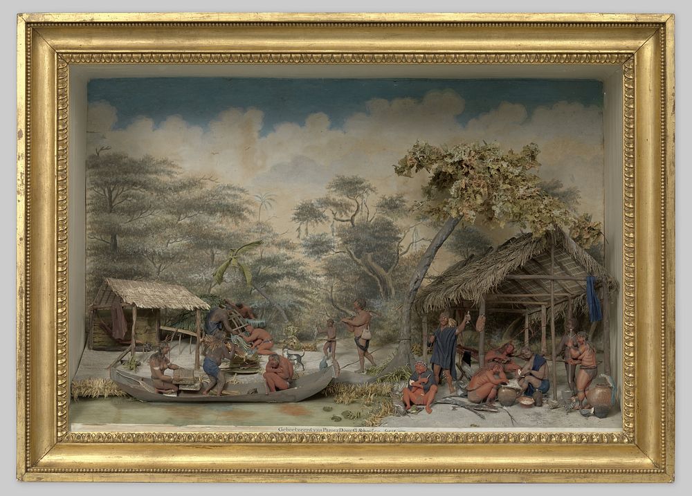 Diorama of a Carib Camp (1810) by Gerrit Schouten