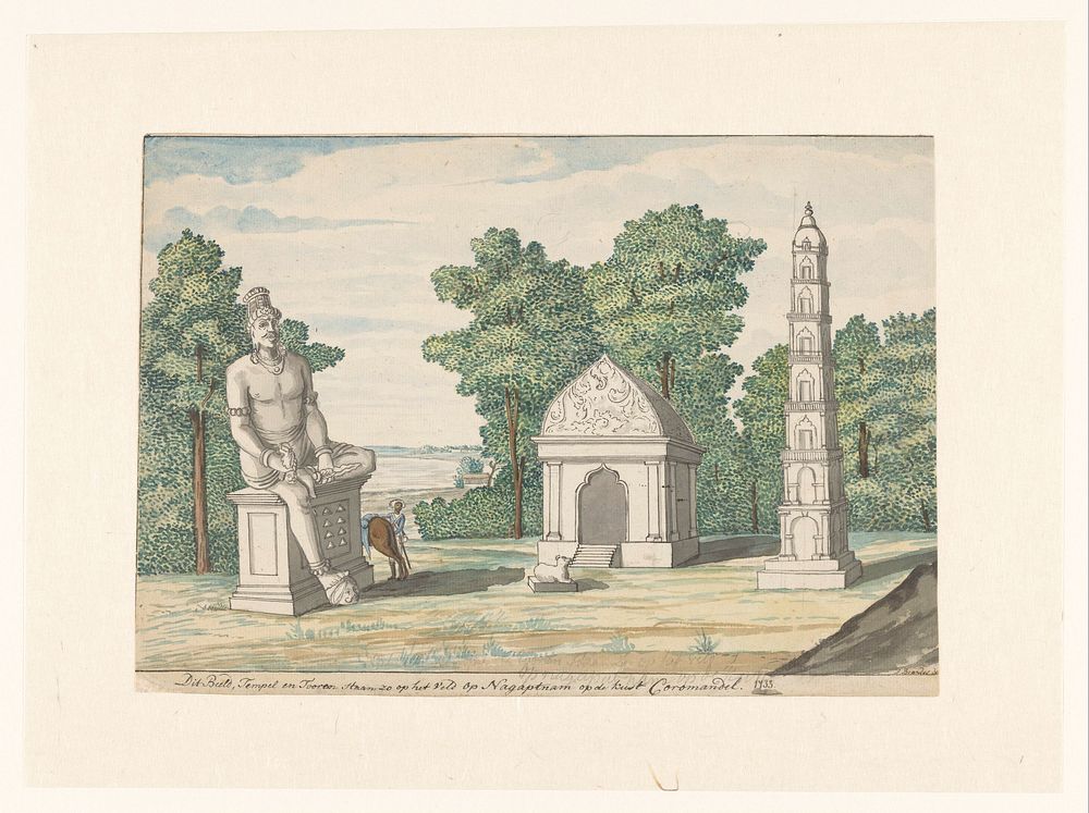 Heiligdom bij Negapatnam op de kust van Coromandel (1785) by Jan Brandes and anonymous