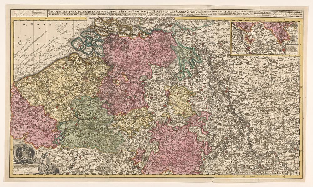 Kaart van de Zuidelijke (Oostenrijkse) Nederlanden (1719) by Joachim Ottens, Joachim Ottens, Charles VI Holy Roman Emperor…