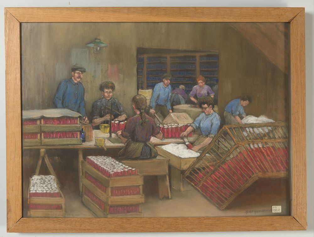 Het verpakken van aardappelmeel (1900 - 1930) by Herman Heijenbrock