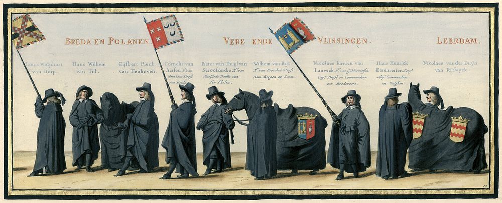 De begrafenisstoet van Frederik Hendrik, plaat nr. 14 (1651) by Pieter Nolpe, Pieter Jansz Post, Pieter Jansz Post and…