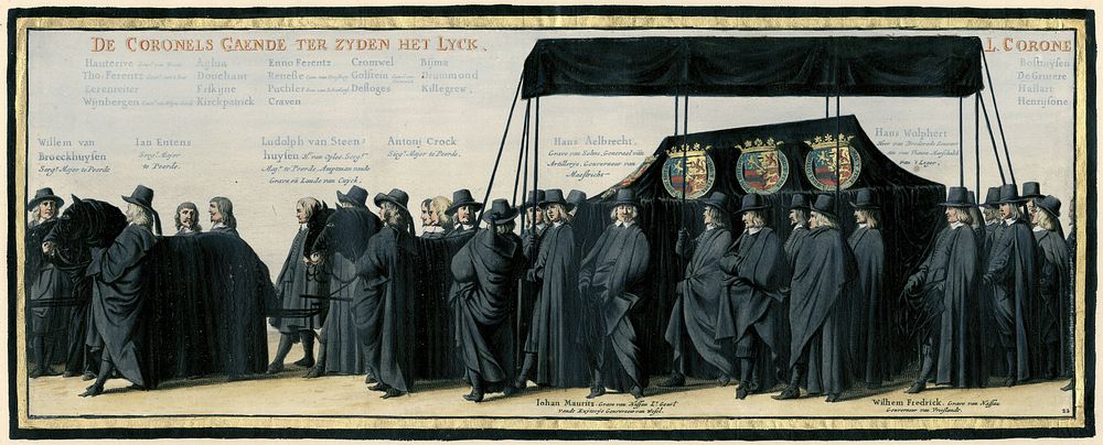 De begrafenisstoet van Frederik Hendrik, plaat nr. 22 (1651) by Pieter Nolpe, Pieter Jansz Post, Pieter Jansz Post and…