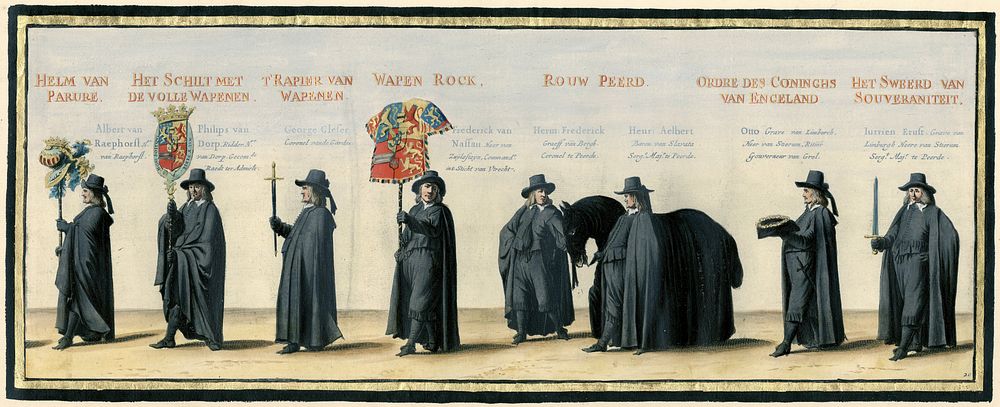 De begrafenisstoet van Frederik Hendrik, plaat nr. 20 (1651) by Pieter Nolpe, Pieter Jansz Post, Pieter Jansz Post and…