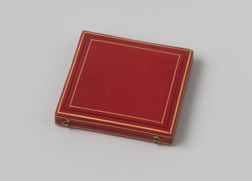 Penningdoos van rood leer (c. 1800 - c. 1900) by anonymous