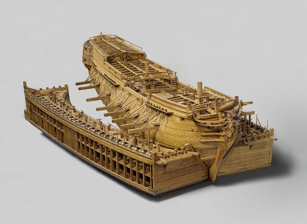 Model of an East Indiaman in Camels (1742) by anonymous and Charles Bentam
