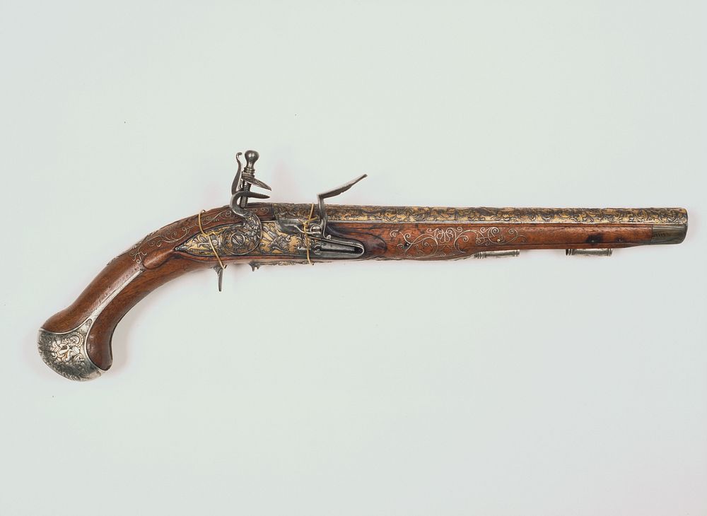 Ruiterpistool met rijk geornamenteerde loop (c. 1725 - c. 1775) by anonymous