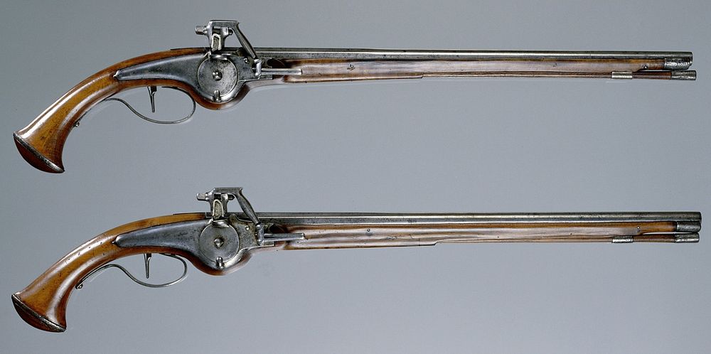 Pair of pistols and a bullet associated with the death of William Frederick of Nassau, Stadtholder of Friesland (c. 1650) by…