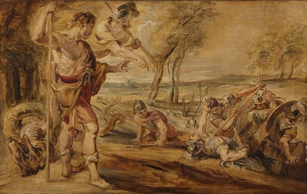 Cadmus, Guided by Minerva, Observes the Spartoi Fighting (before 1747) by Peter Paul Rubens