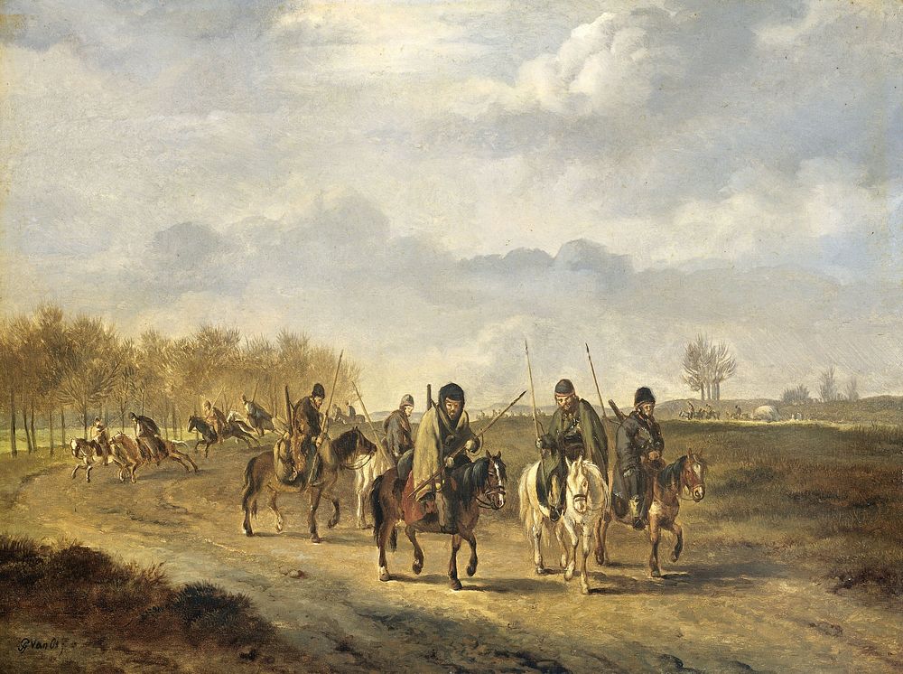 Cossacks on a country Road near Bergen in North Holland, 1813 (1813 - 1815) by Pieter Gerardus van Os