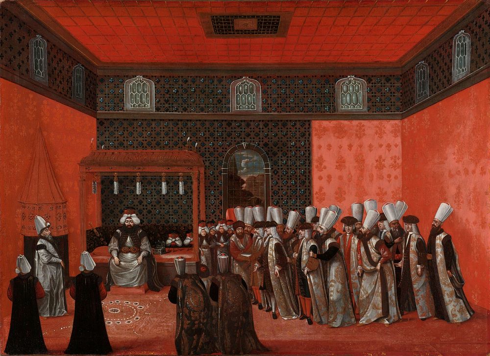 An Ambassador's Audience with Sultan Ahmed III (Ambassador Cornelis Calkoen) (1737 - 1744) by anonymous
