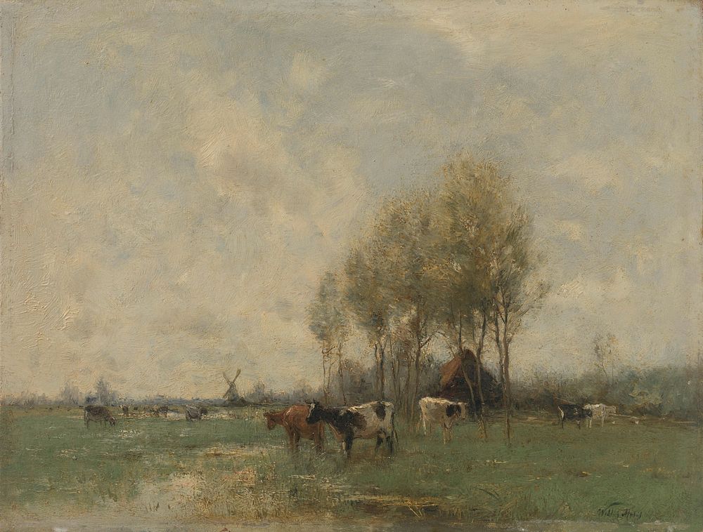 Weide met koeien (1880 - 1910) by Willem Maris