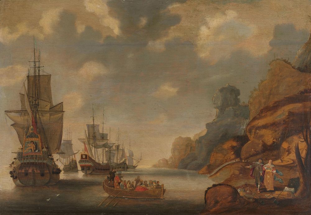 A French Squadron near a Rocky Coast (1640 - 1676) by Jacob Bellevois