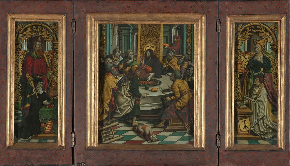 Triptych with the Last Supper and Donors (c. 1525 - c. 1530) by Jacob Cornelisz van Oostsanen