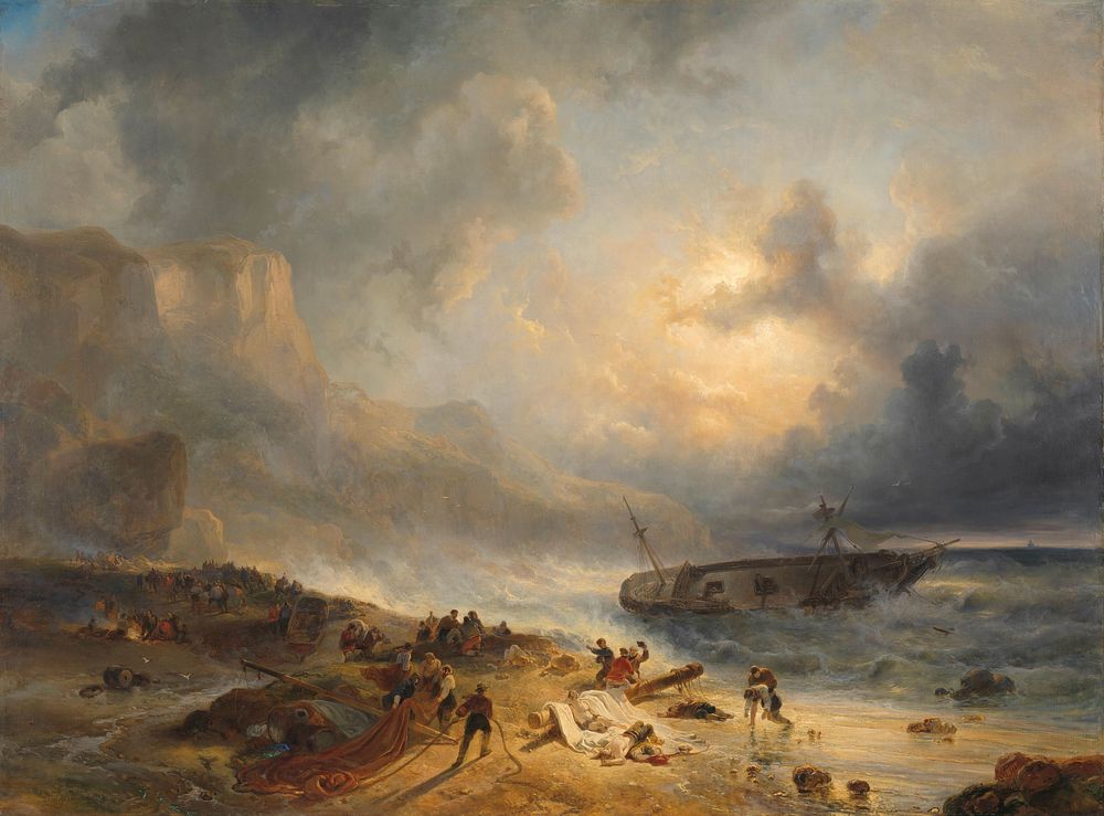 Shipwreck off a Rocky Coast (c. 1837) by Wijnand Nuijen