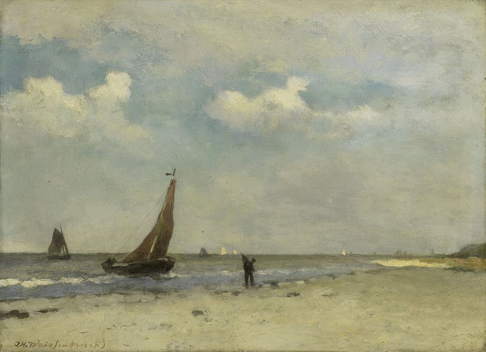 Beach Scene (c. 1870 - c. 1903) by Johan Hendrik Weissenbruch