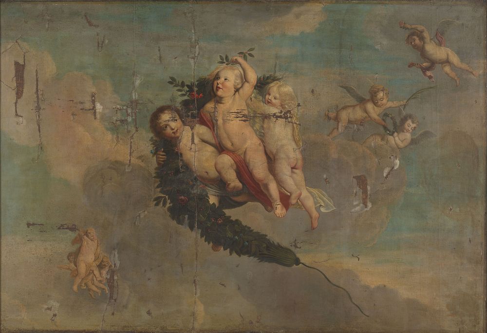 Putti with a Festoon (c. 1650) by anonymous