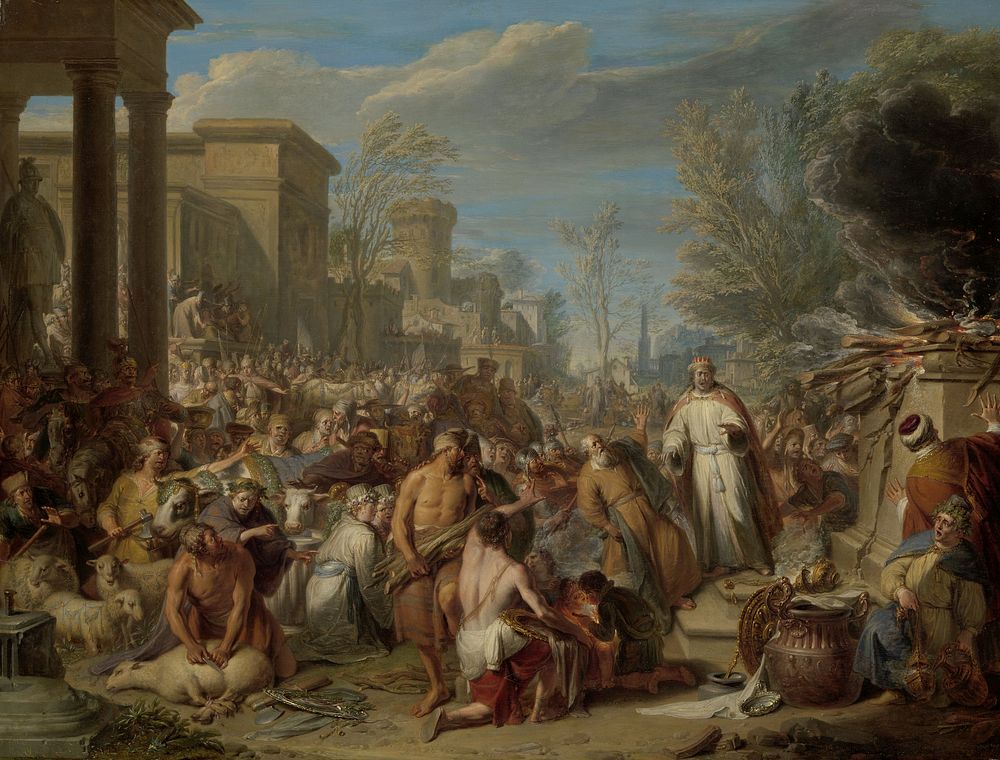 Jeroboam Sacrificing to the Idols (c. 1704 - c. 1744) by Jacques Ignatius de Roore