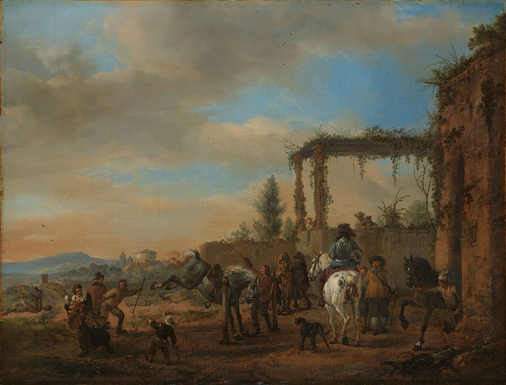 The Riding School (c. 1658 - c. 1660) by Philips Wouwerman