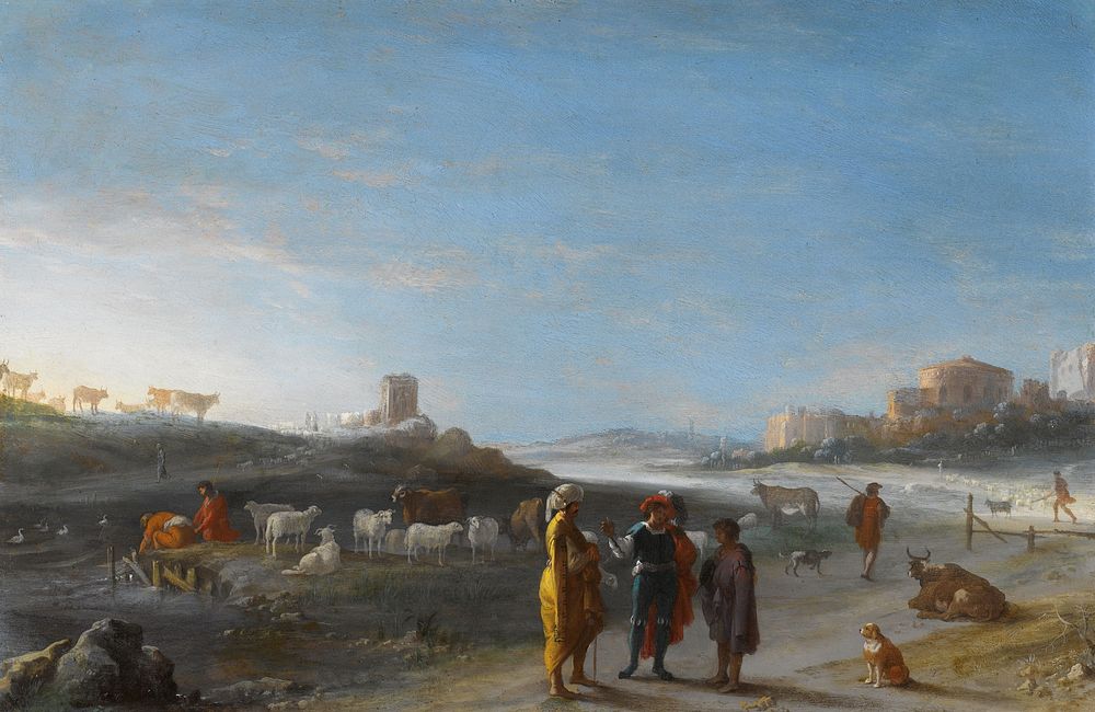 An Italianate Landscape with an Unidentified Subject from the Old Testament (c. 1620 - c. 1627) by Cornelis van Poelenburch