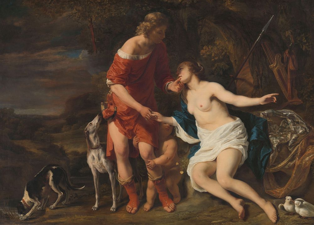 Venus and Adonis (c. 1658) by Ferdinand Bol
