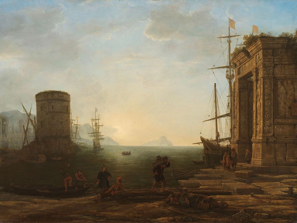 Harbour at Sunrise (c. 1637 - c. 1638) by Claude Lorrain