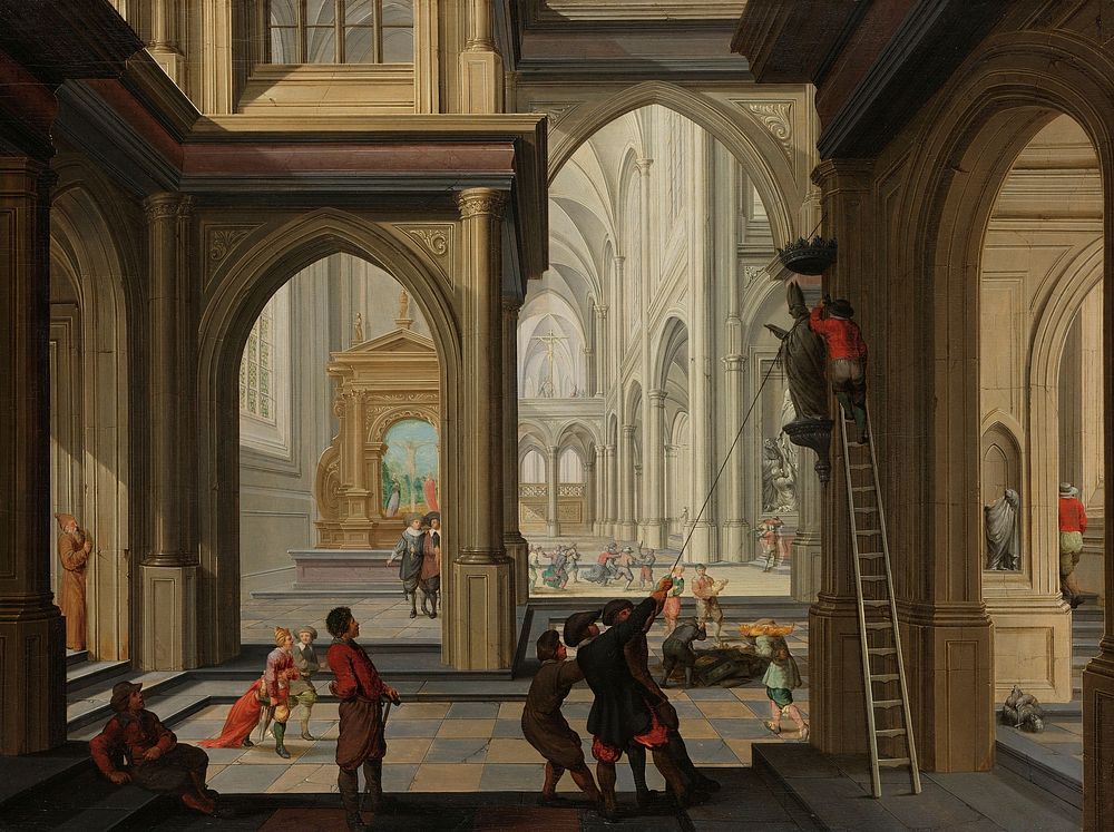 Iconoclasm in a Church (1630) by Dirck van Delen