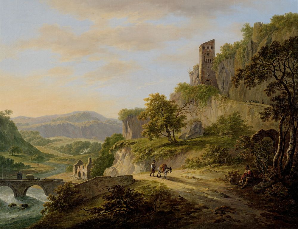 Gezicht op Civita Castellana (1792 - 1809) by Daniël Dupré