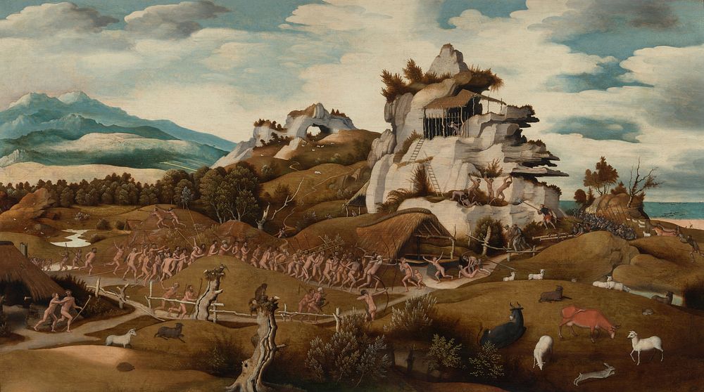 Landscape with an Episode from the Conquest of America (c. 1535) by Jan Jansz Mostaert