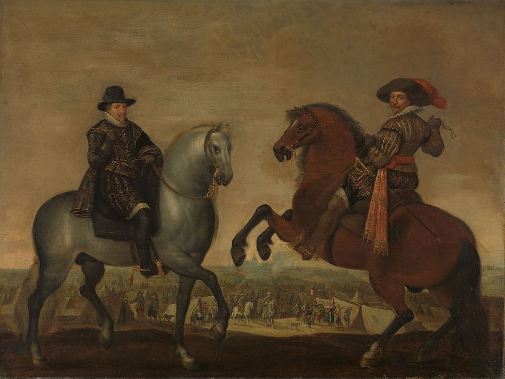 Princes Maurits and Frederik Hendrik on Horseback (c. 1630 - c. 1635) by Pauwels van Hillegaert