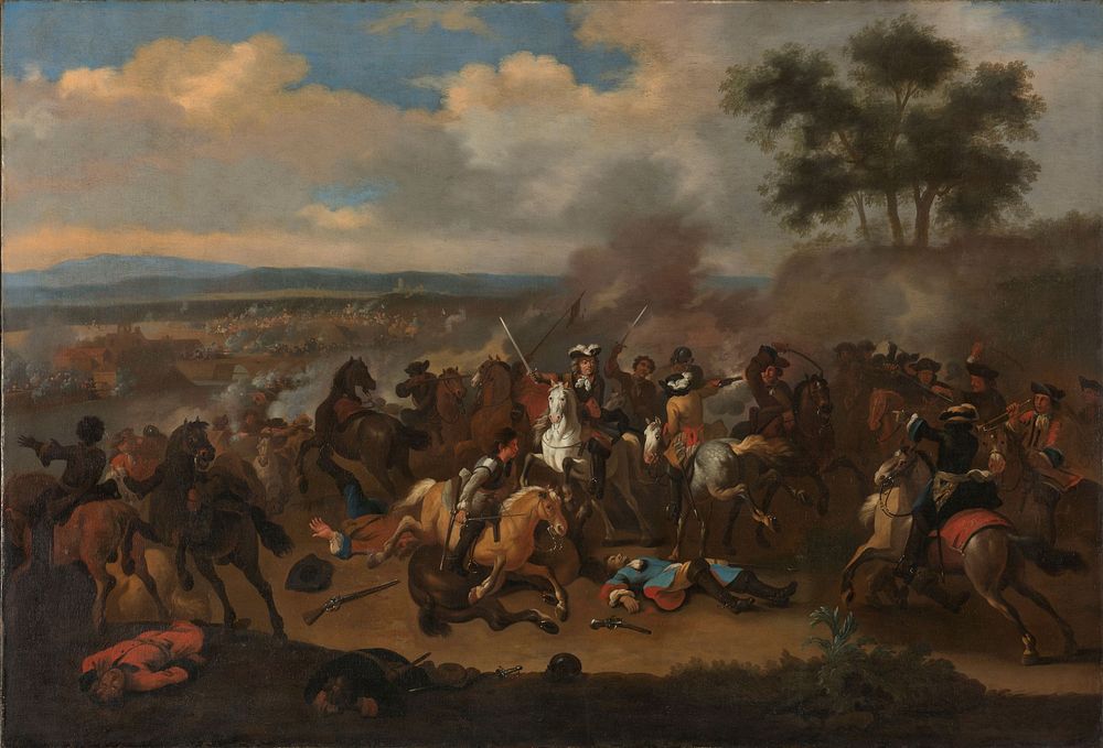 The Battle of the Boyne, Ireland, between Kings James II and William III, 12 July 1690 (1690 - 1733) by Jan van Huchtenburg