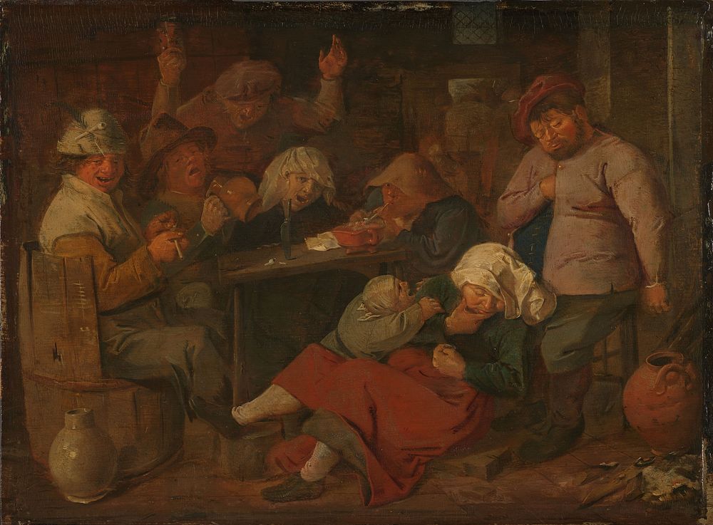 Poor Folk Drinking in a Tavern (c. 1625 - c. 1630) by Adriaen Brouwer