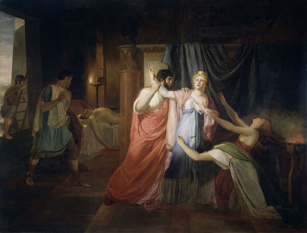 Proculeius Preventing Cleopatra from Stabbing herself (1810) by Joannes Echarius Carolus Alberti
