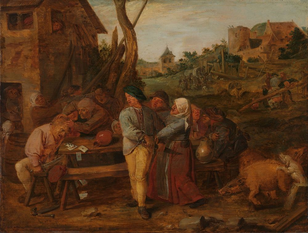 Card Fight outside a Country Tavern (c. 1628 - c. 1630) by Adriaen Brouwer