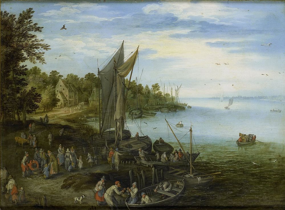 River Bank (1600 - 1650) by Jan Brueghel I