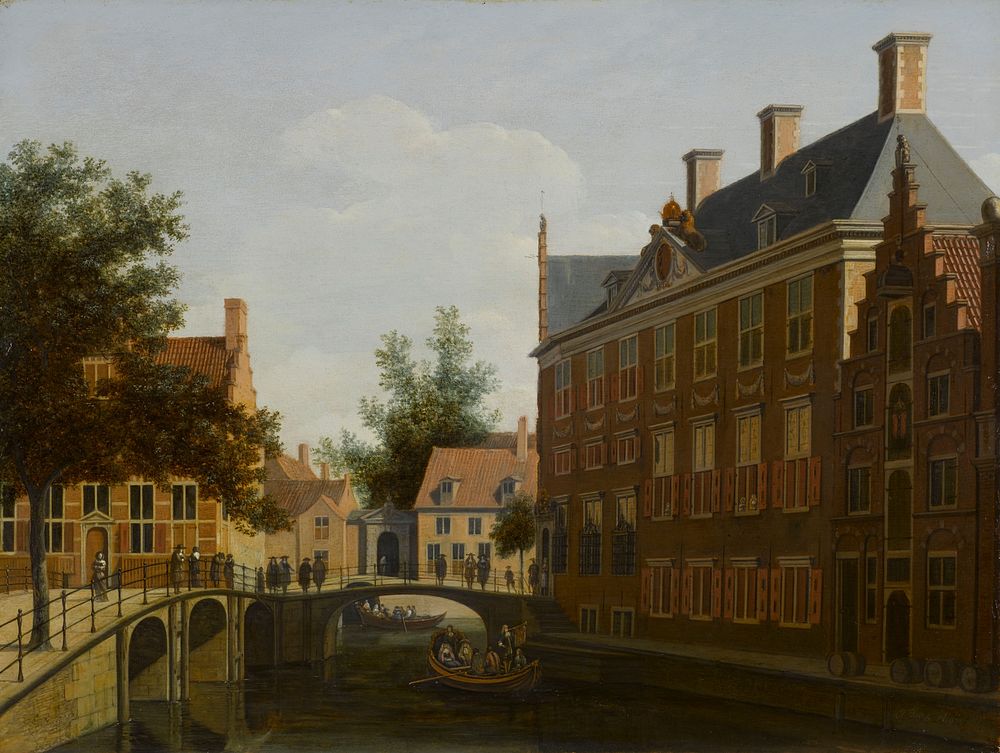 The Oude Zijds Herenlogement (Gentlemen's Hotel) in Amsterdam (1660 - 1680) by Gerrit Berckheyde